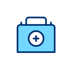 Medical kit and healthcare services icon